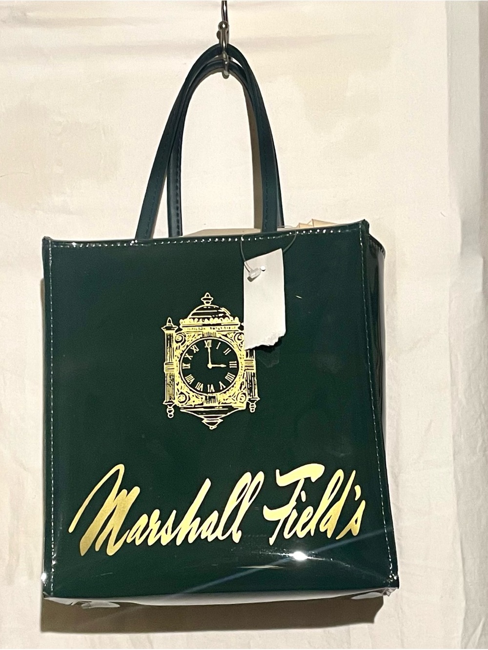 Marshall Field's Dark Green Lunch Tote with Gold Logo